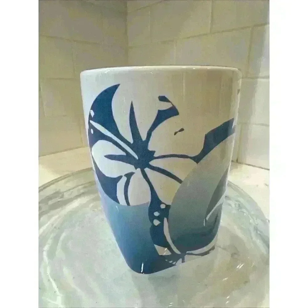 Disney IT'S A SHORE THING Mug Flower Floral Blue Hibiscus Coffee Tea